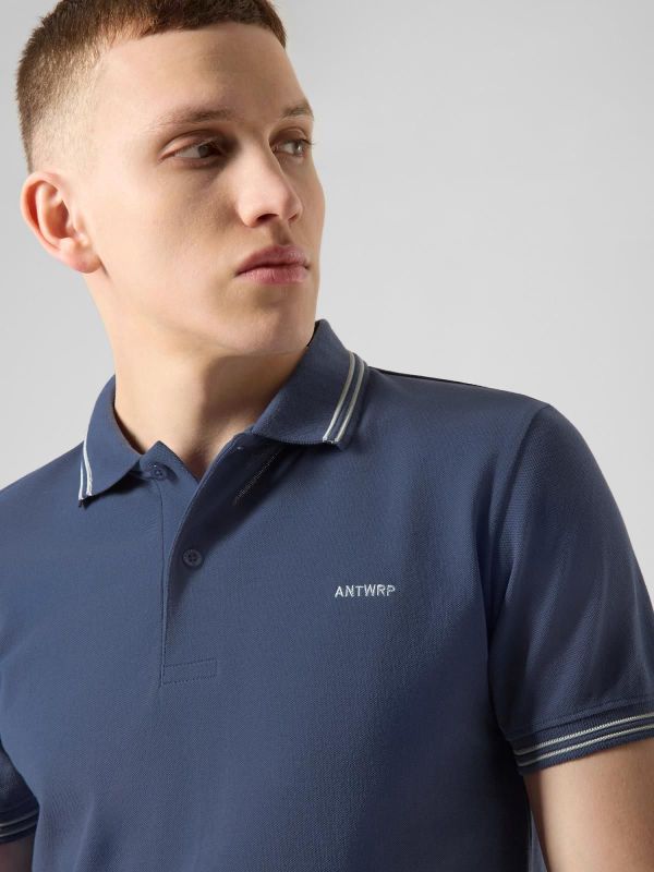 Antwrp Classic Polo Shirt Pacific Blue  (BPO500-L031/000436 PACIFUC BLUE) - Caramel (Sint-Job-in-’t-Goor)