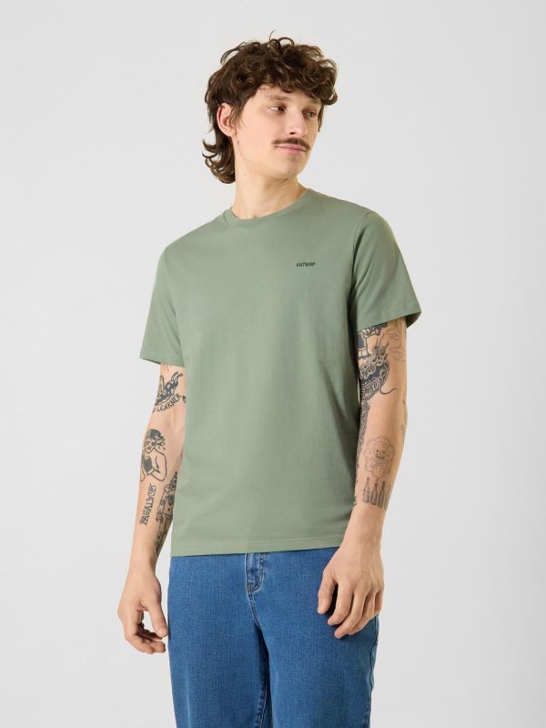 Antwrp Basic Tee - Regular Fit Green Ash  (BTS098R-L001S/000540 - GREEN ASH) - Caramel (Sint-Job-in-’t-Goor)