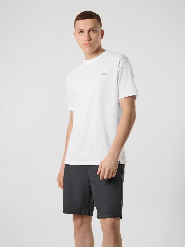 Antwrp Backprint T-shirt White Straight Fit  (BTS478-L001S/000100 WHITE) - Caramel (Sint-Job-in-’t-Goor)