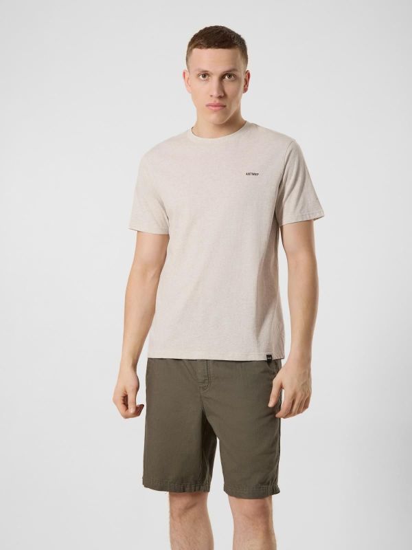 ANTWRP Toucan Backprint T-shirt Linen  (BTS509-L001S/000114 - LINEN) - Caramel (Sint-Job-in-’t-Goor)