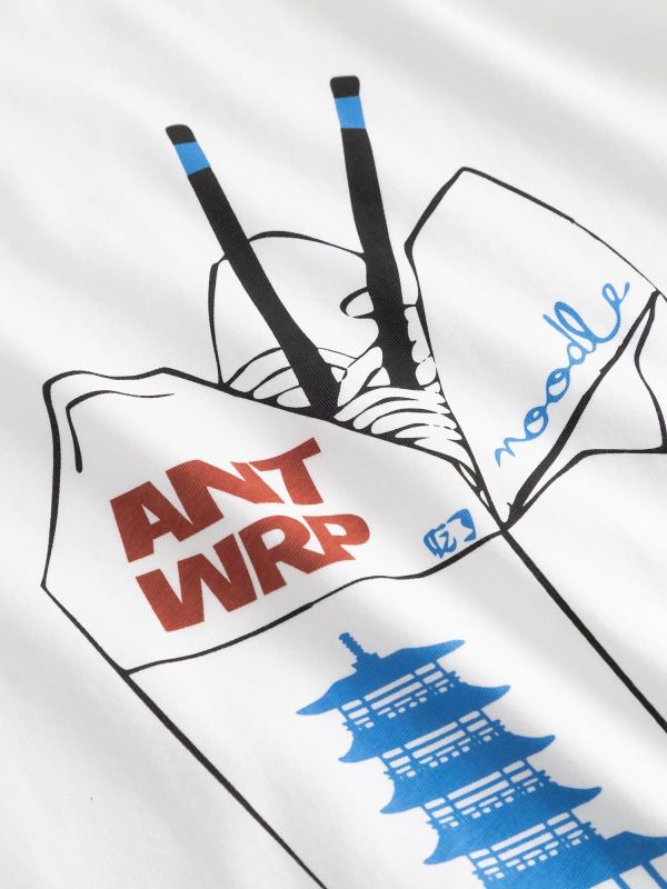 Antwrp Noodle Box Backprint T-shirt White  (BTS517-L001S/000100 WHITE) - Caramel (Sint-Job-in-’t-Goor)