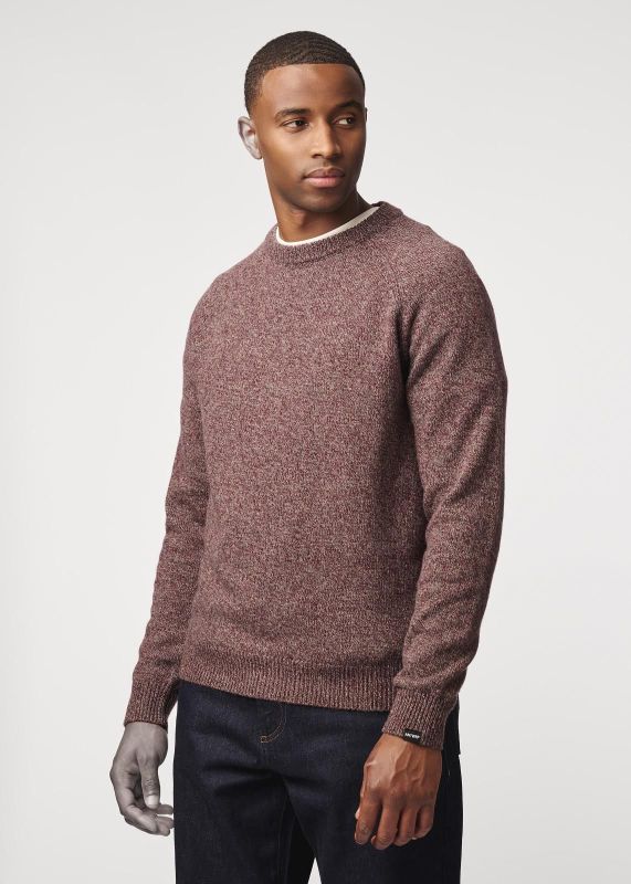 Antwrp Mouline Crewneck Knit Burgundy  (BKW561-L231/000313 BURGUNDY) - Caramel (Sint-Job-in-’t-Goor)