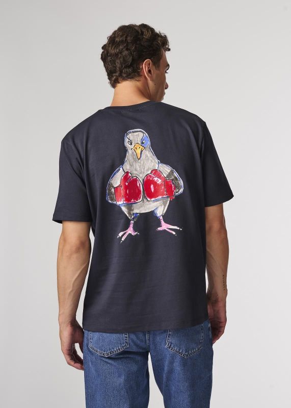Antwrp Boxing Pigeon Backprint T-Shirt Ink Blue  (BTS561-L030/000407 INK BLUE) - Caramel (Sint-Job-in-’t-Goor)