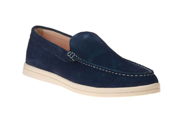 L'Atelier Tropézien Paul Blauwe Moccasin  (Paul-navy) - Caramel (Sint-Job-in-’t-Goor)