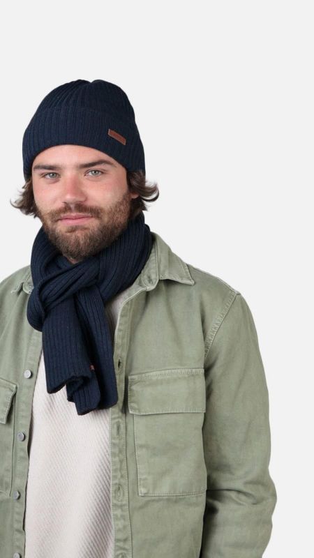 Barts Wilbert Scarf Navy  (3857-031) - Caramel (Sint-Job-in-’t-Goor)