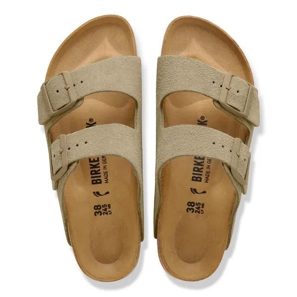 Birkenstock Narrow Arizona Suede Leather Faded Khaki  (1032061) - Caramel (Sint-Job-in-’t-Goor)