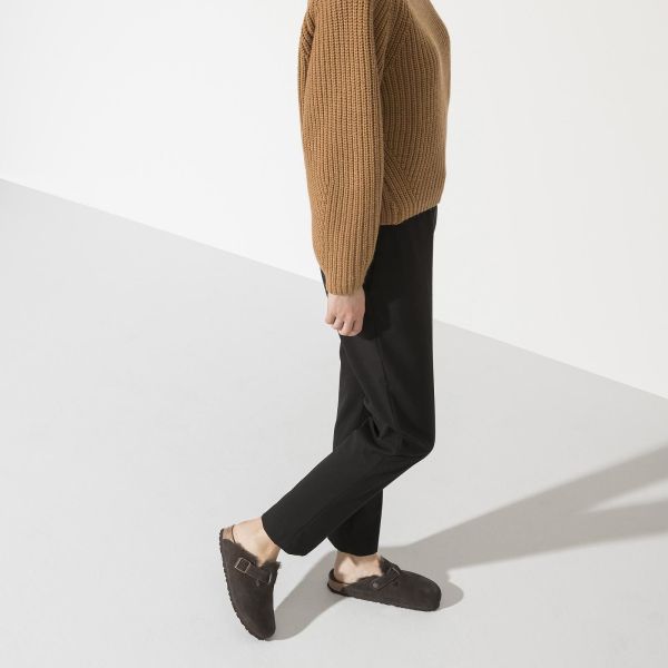 Birkenstock Boston Shearling Suede Leather/Fur Mocca Narrow  (1020529) - Caramel (Sint-Job-in-’t-Goor)