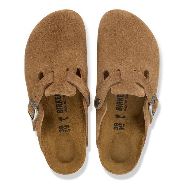 Birkenstock Boston Suede Leather Dark Tea Narrow  (1032795) - Caramel (Sint-Job-in-’t-Goor)