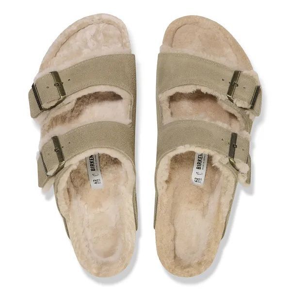 Birkenstock Arizona Shearling Suede Leather Taupe  (1028293) - Caramel (Sint-Job-in-’t-Goor)
