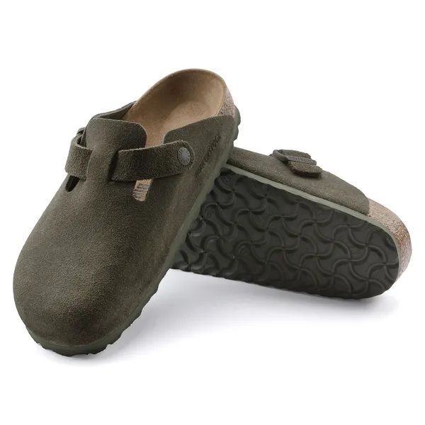 Birkenstock Boston Regular Suede Leather Thyme  (1024714) - Caramel (Sint-Job-in-’t-Goor)