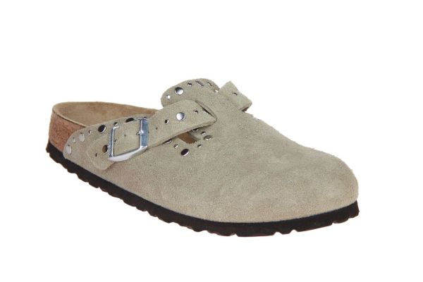 Birkenstock Boston Rivet Suede Leather Taupe  (1030418) - Caramel (Sint-Job-in-’t-Goor)