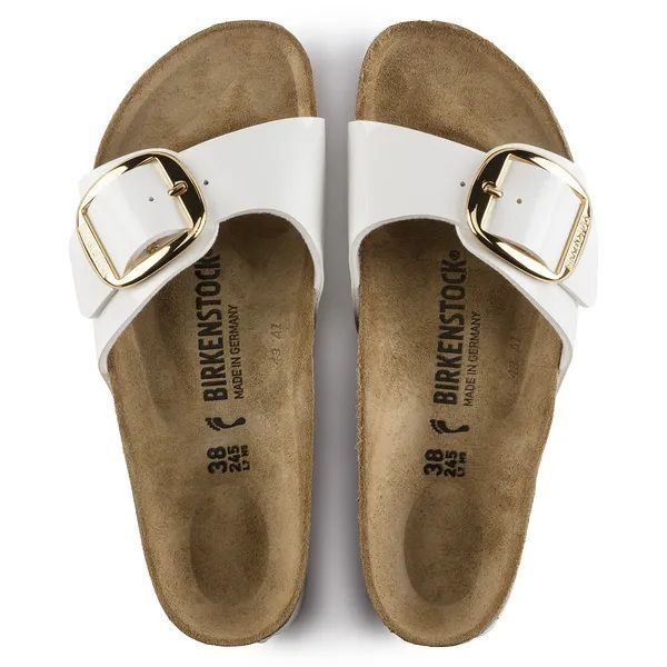 Birkenstock Madid Big Buckle Patent White  (1019814) - Caramel (Sint-Job-in-’t-Goor)