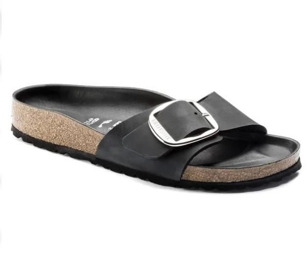 Birkenstock Madrid Big Buckle Oiled Leather Black Narrow  (1006523) - Caramel (Sint-Job-in-’t-Goor)