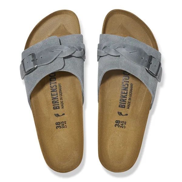 Birkenstock Oita Braided Suede Leather Basalt Gray Narrow  (1029121) - Caramel (Sint-Job-in-’t-Goor)