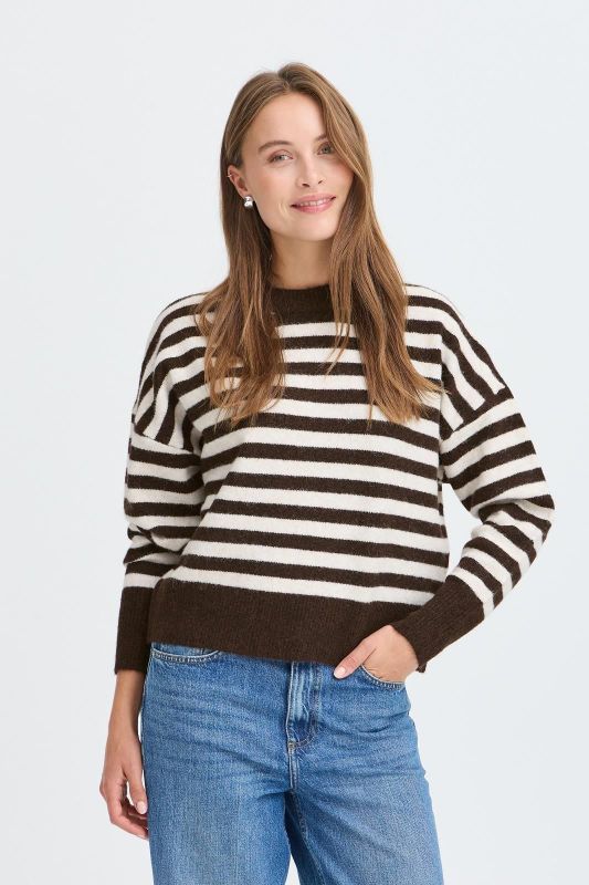 B. Young Pullover Java Birch Stripe - Donkerbruin  (20819591-900016180 java birch) - Caramel (Sint-Job-in-’t-Goor)