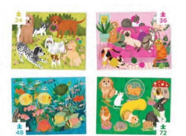 Crocodile Creek 4 Puzzel Set - huisdieren  (29755) - Caramel (Sint-Job-in-’t-Goor)