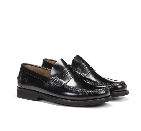 Fluchos Stamford Moccasin Zwart  (F0047 NERO) - Caramel (Sint-Job-in-’t-Goor)