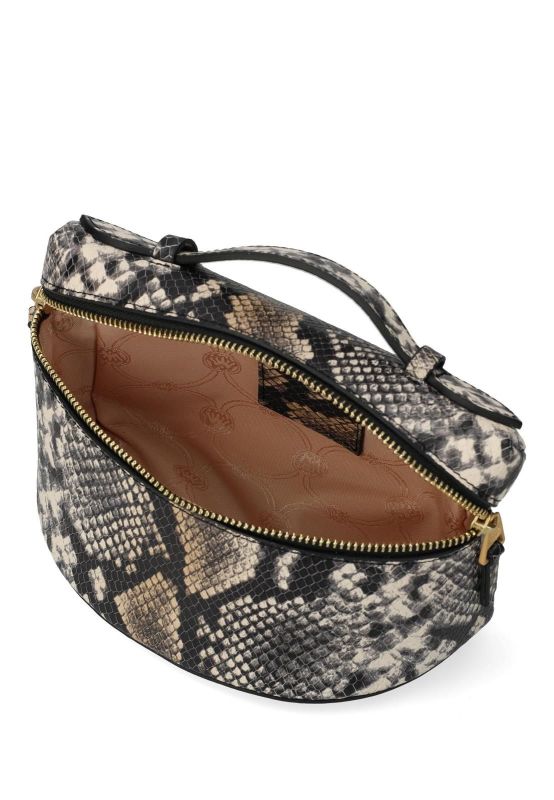 Fred De La Bretoniere Lori Crossbody Snake Printed Leather Black/White  (FR00350195W-1103) - Caramel (Sint-Job-in-’t-Goor)