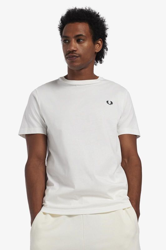 Fred Perry Crew Neck T-Shirt Snow White  (M1600-129) - Caramel (Sint-Job-in-’t-Goor)