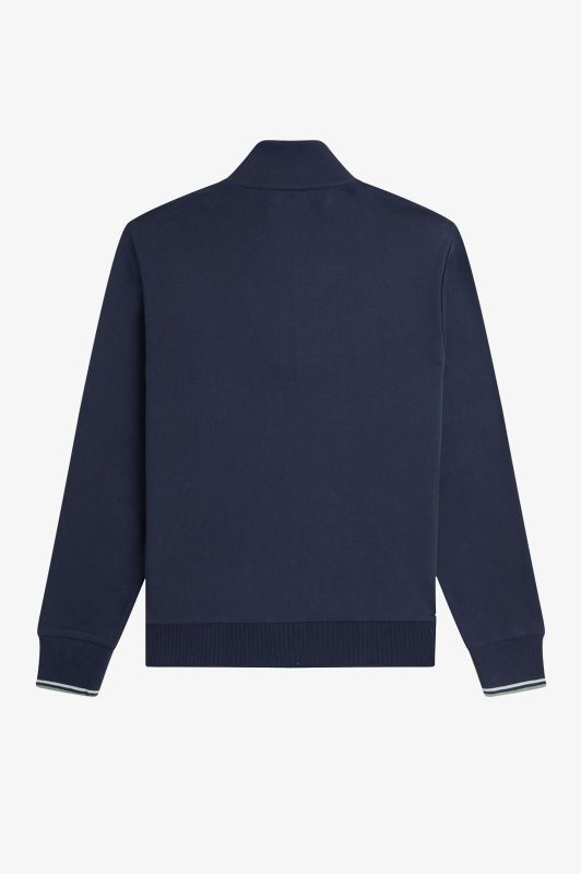 Fred Perry Half Zip Sweatshirt Dark Airforce - Light Ice - Bay Leaf  (M3574-Z47) - Caramel (Sint-Job-in-’t-Goor)