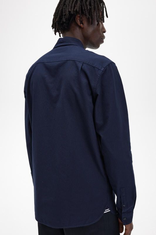 Fred Perry Oxford Shirt Navy  (M5516-608) - Caramel (Sint-Job-in-’t-Goor)