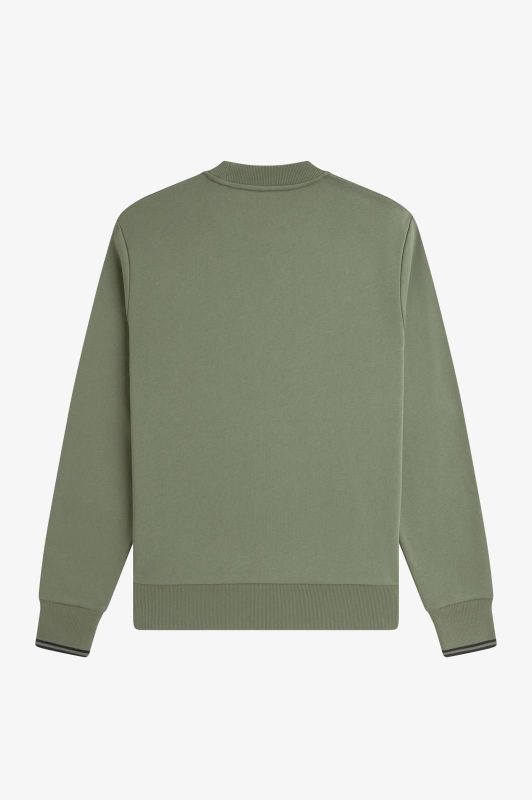 Fred Perry Crew Neck Sweatshirt Laurel Wreath Green/Black  (M7535-Z50) - Caramel (Sint-Job-in-’t-Goor)