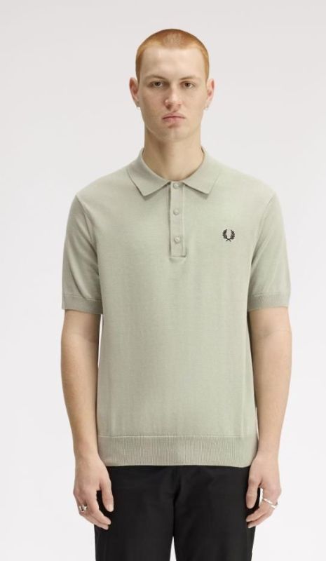 Fred Perry Cotton Knitted Shirt Seagrass  (K9725-M37) - Caramel (Sint-Job-in-’t-Goor)