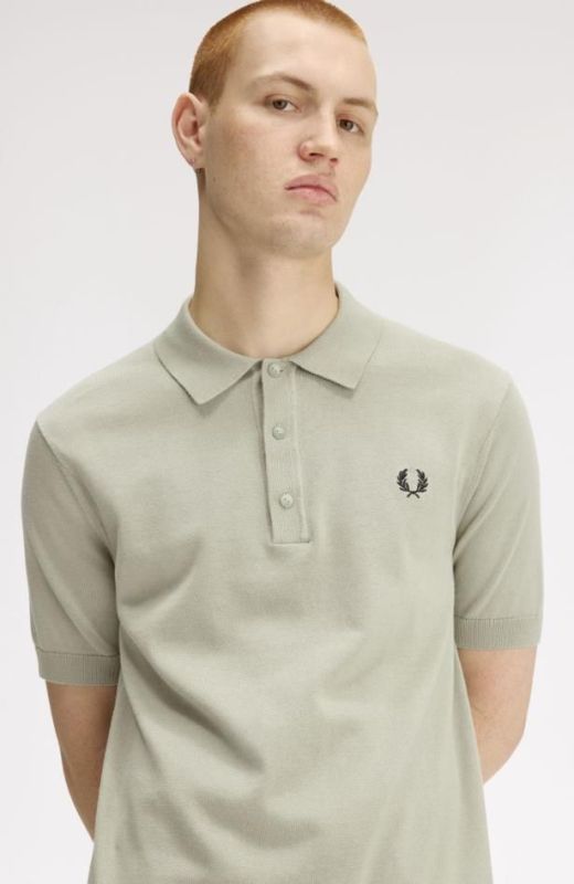 Fred Perry Cotton Knitted Shirt Seagrass  (K9725-M37) - Caramel (Sint-Job-in-’t-Goor)