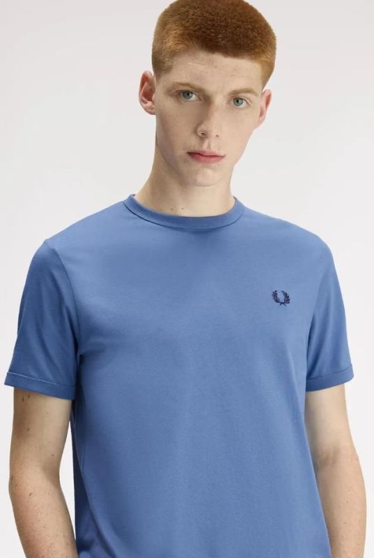 Fred Perry Ringer T-Shirt Ace Blue  (M3519-27A) - Caramel (Sint-Job-in-’t-Goor)