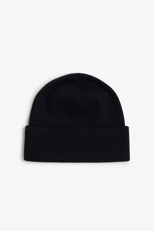 Fred Perry Classic Merino Wool Beanie Navy/Snow White  (C3316-T05) - Caramel (Sint-Job-in-’t-Goor)