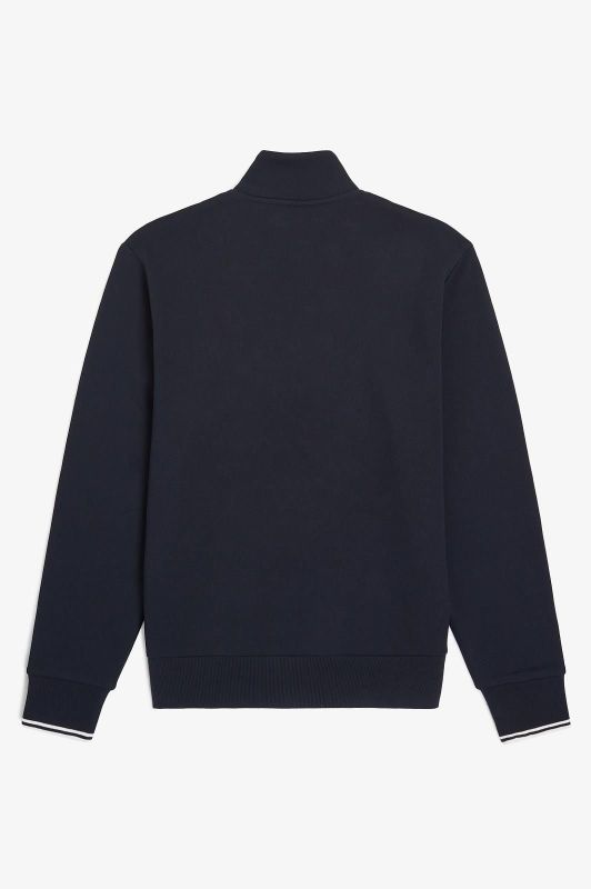 Fred Perry Half Zip Sweatshirt Navy  - Blauw  (M3574-608) - Caramel (Sint-Job-in-’t-Goor)