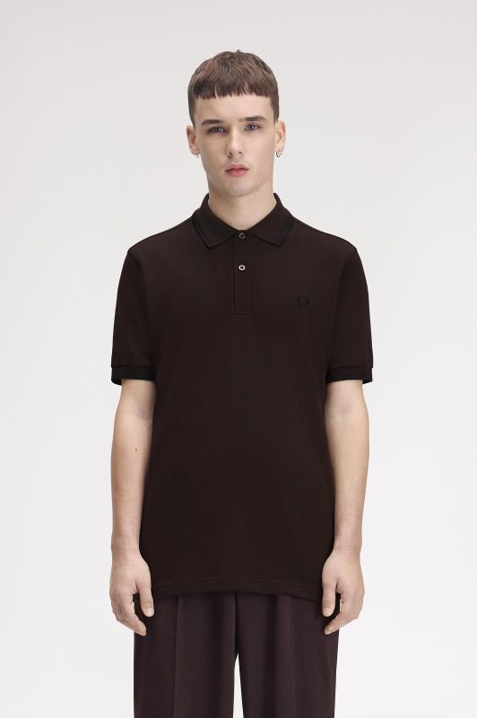 Fred Perry Twin Tipped Fred Perry Shirt Rich Brown/Black  (M3600-86C) - Caramel (Sint-Job-in-’t-Goor)