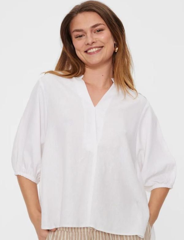 Freequent Lava Blouse Brilliant White  (204290 brilliant white) - Caramel (Sint-Job-in-’t-Goor)