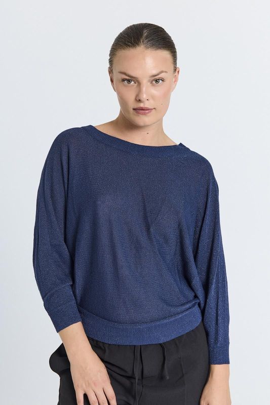 Freequent Betty Pullover Metallic Patriot Blue  (207185 PATRIOT BLUE) - Caramel (Sint-Job-in-’t-Goor)