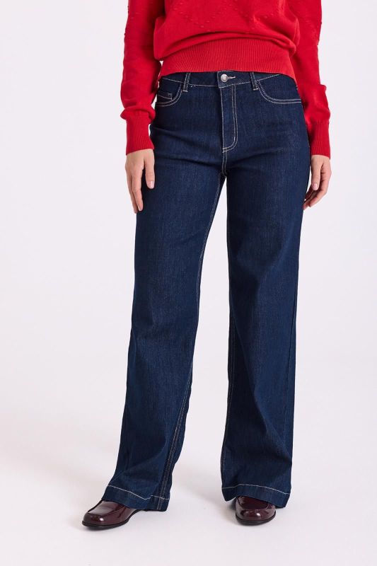 Freequent Lonni Jeans Dark Blue Denim  (207499 DARK BLUE DENIM) - Caramel (Sint-Job-in-’t-Goor)