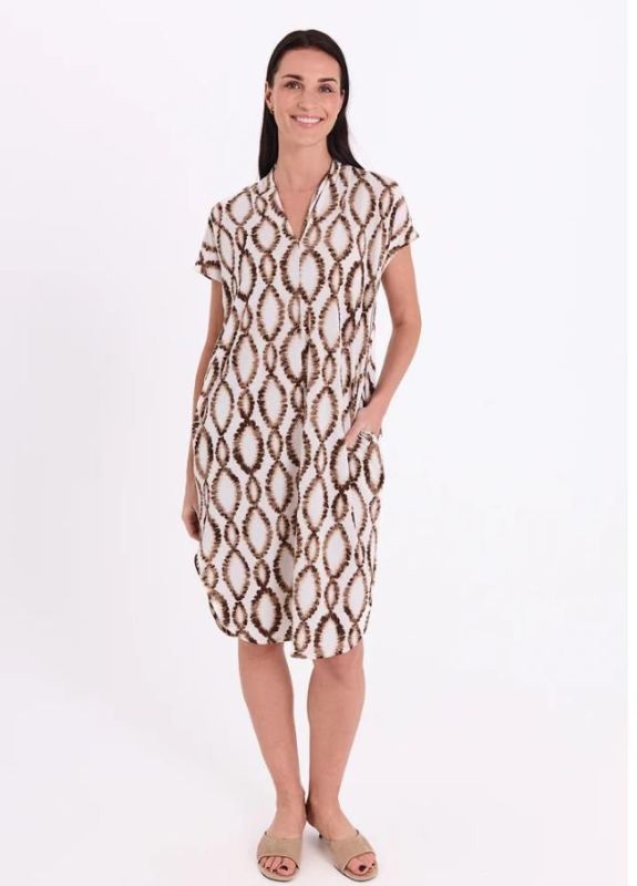 FQ Floi Dress Brillian White/Coffee Bean  (208036 BRILLIANT WHITE) - Caramel (Sint-Job-in-’t-Goor)