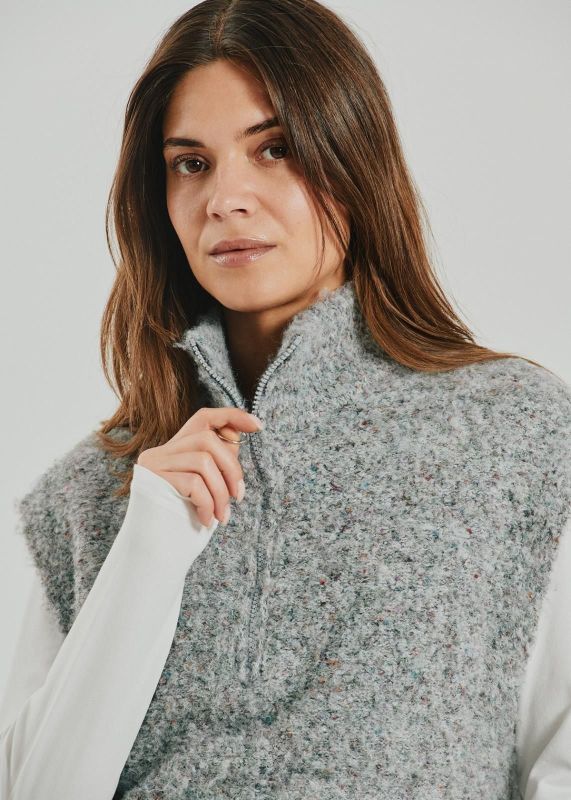 FQ Grsnemes Waistcoat Dark Grey Melange  (206732 dark grey ) - Caramel (Sint-Job-in-’t-Goor)