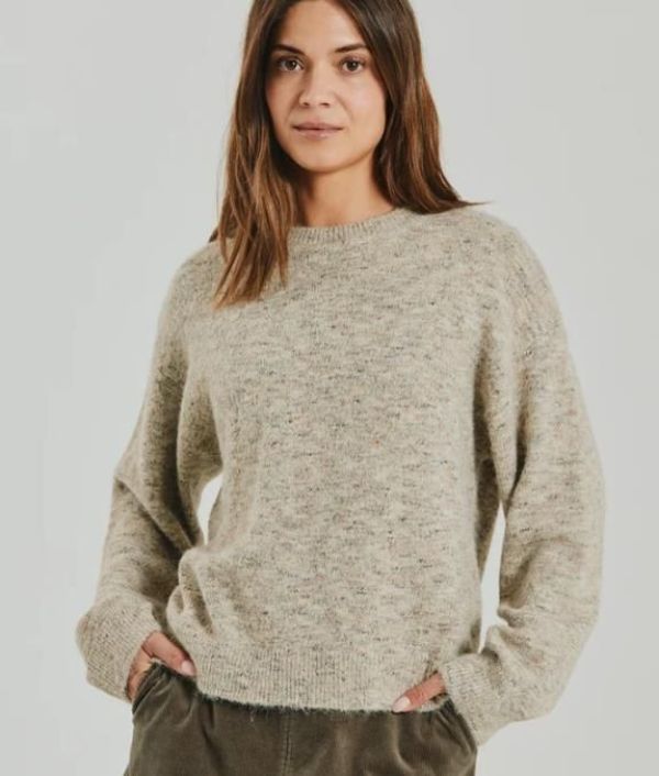FQ Estweed Pullover Oyster Grey Melange  (211777 oyster gray ) - Caramel (Sint-Job-in-’t-Goor)