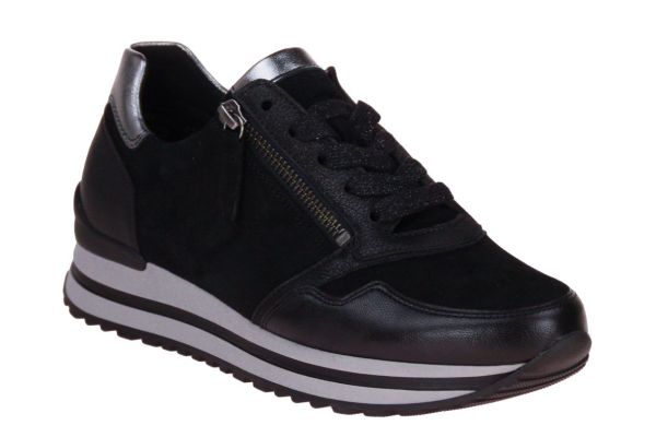 Gabor Comfort Zwarte Sneaker H-leest  (76.528-37) - Caramel (Sint-Job-in-’t-Goor)