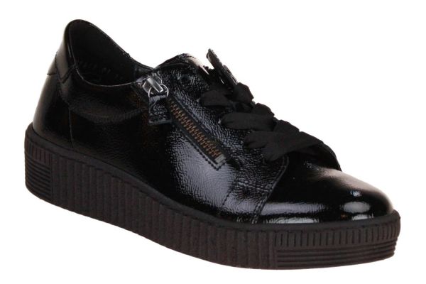 Gabor Best Fitting Sneaker Zwart Lak  (73.334-97) - Caramel (Sint-Job-in-’t-Goor)