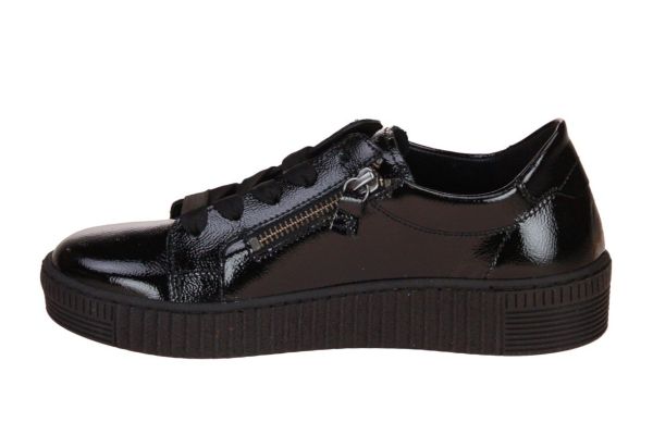 Gabor Best Fitting Sneaker Zwart Lak  (73.334-97) - Caramel (Sint-Job-in-’t-Goor)