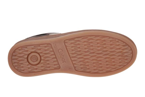 Gabor Comfort Zwart-Beige Sneaker G-leest  (76.475-57) - Caramel (Sint-Job-in-’t-Goor)