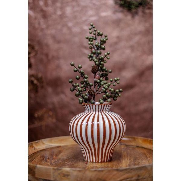 Home Society Vaas Stripe Terracotta  (694094-375) - Caramel (Sint-Job-in-’t-Goor)
