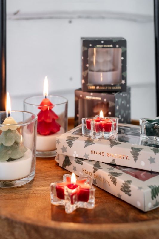 Home Society Kaars Star Gift Rood  (694343-200) - Caramel (Sint-Job-in-’t-Goor)