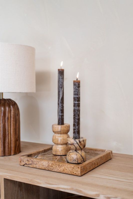 Home Society Kandelaar Marble Eron S Bruin  (695215-300-s) - Caramel (Sint-Job-in-’t-Goor)