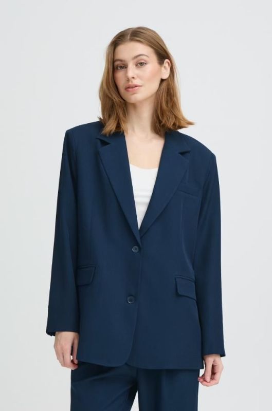 Ichi Ihfava Oversize Blazer Dark Navy  (IHFAVA-194013) - Caramel (Sint-Job-in-’t-Goor)