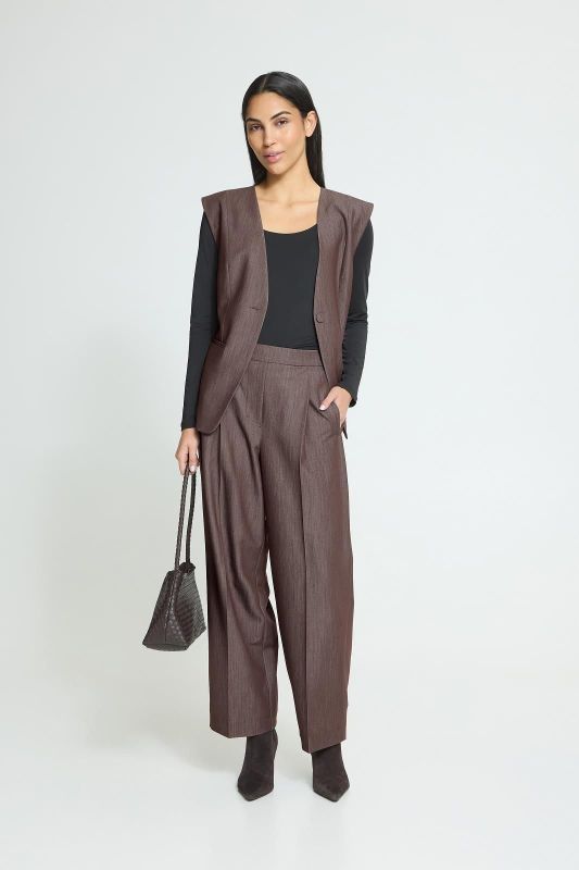 Ichi Jumi Trousers Coffee Bean Melange - Donkerbruin  (20124431 COFFEE BEAN MEL) - Caramel (Sint-Job-in-’t-Goor)