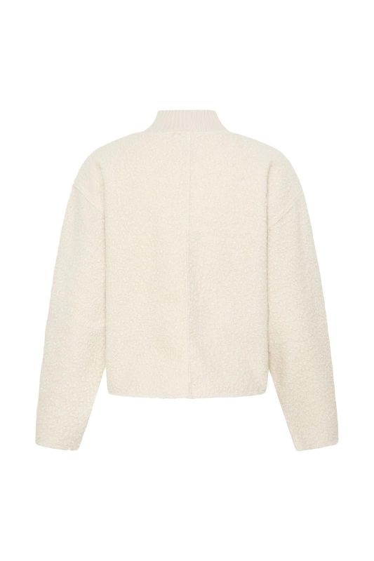 ICHI Curley LS Birch Pullover - Ecru  (20126350 BIRCH) - Caramel (Sint-Job-in-’t-Goor)