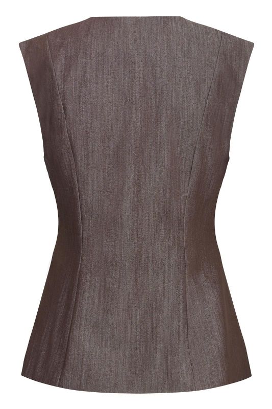 ICHI Jumi Waistcoat Coffee Bean Melange - Bruin  (20126750 COFFEE BEAN MEL) - Caramel (Sint-Job-in-’t-Goor)