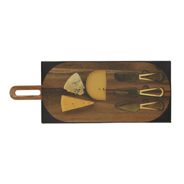 Jens Living Serveerplank Met Goud Bestek  (25565) - Caramel (Sint-Job-in-’t-Goor)